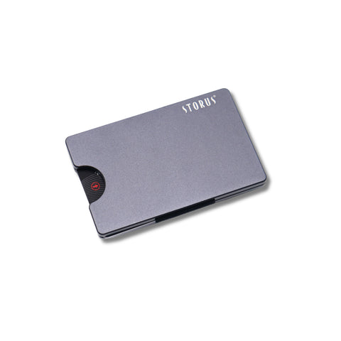 Storus Smart Wallet RFID blocking card holder money clip in premium gunmetal finish