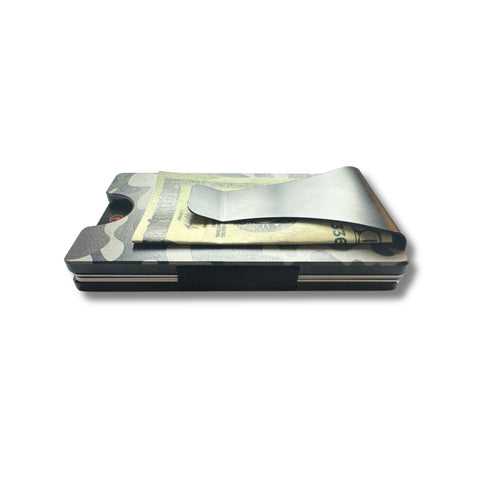Storus Smart Wallet RFID blocking card holder money clip in green camouflage print