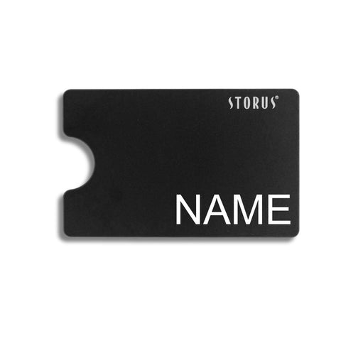Smart Wallet RFID Blocking card holder money clip in premium black with NAME engraved