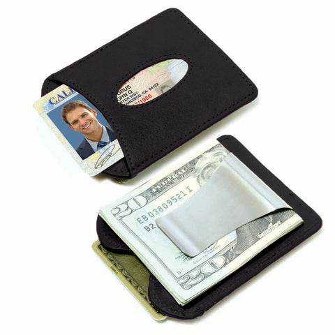 Storus® Promotions - Smart Money Clip Leather - both sides shown side by side  - designed by #ScottKaminski #Storus #wallet #moneyclips #mensaccessories #PromotionalIndustry #PromotionalProducts #PromotionDistributors #Distributors #customizable #engravable #personalize