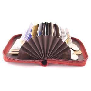 Storus Smart Accordion Wallet -shown open, fanned - full - by #ScottKaminski #Storus #PromotionalIndustry #PromotionalProducts #PromotionDistributors #Distributors #customizable #engravable #personalize