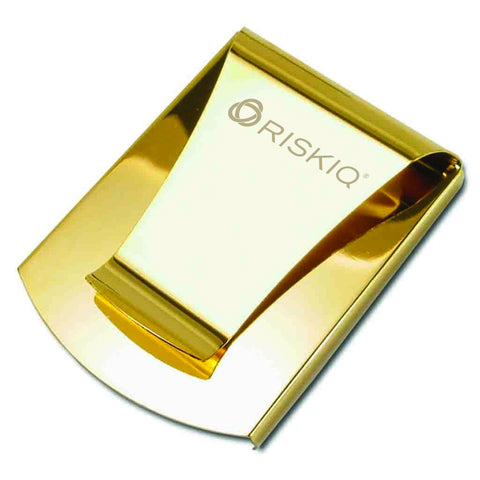 Storus® Promotions - Smart Money Clip Gold Finish with Risk IQ engraving - designed by #ScottKaminski #Storus #jewelrycase #travelcase #PromotionalProducts #PromotionDistributors #Distributors #customizable #engravable #personalize