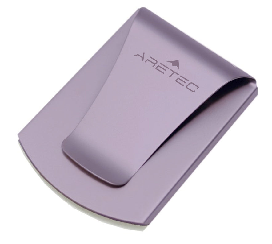 Storus® Promotions - Smart Money Clip Purplel Finish with Aretec engraving - designed by #ScottKaminski #Storus #jewelrycase #travelcase #PromotionalProducts #PromotionDistributors #Distributors #customizable #engravable #personalize