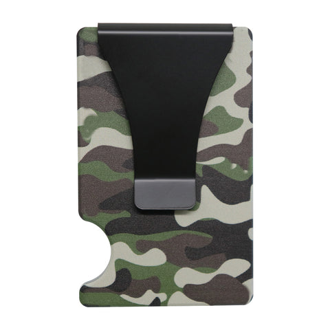 Storus Smart Wallet RFID blocking card holder money clip in green camouflage print