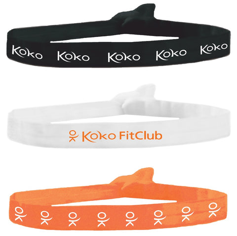 Mia® Tony Ties hair ties - printing example for Koko Fit Club