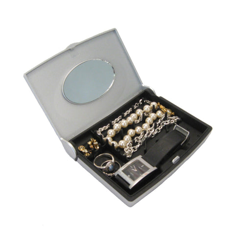 Storus® Promotions - Black Smart Jewelry Case Mini shown open  and filled - designed by Storus