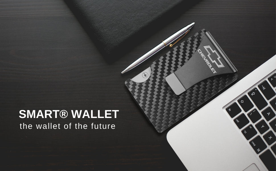 Storus Smart Wallet engraved with Chevrolet logo